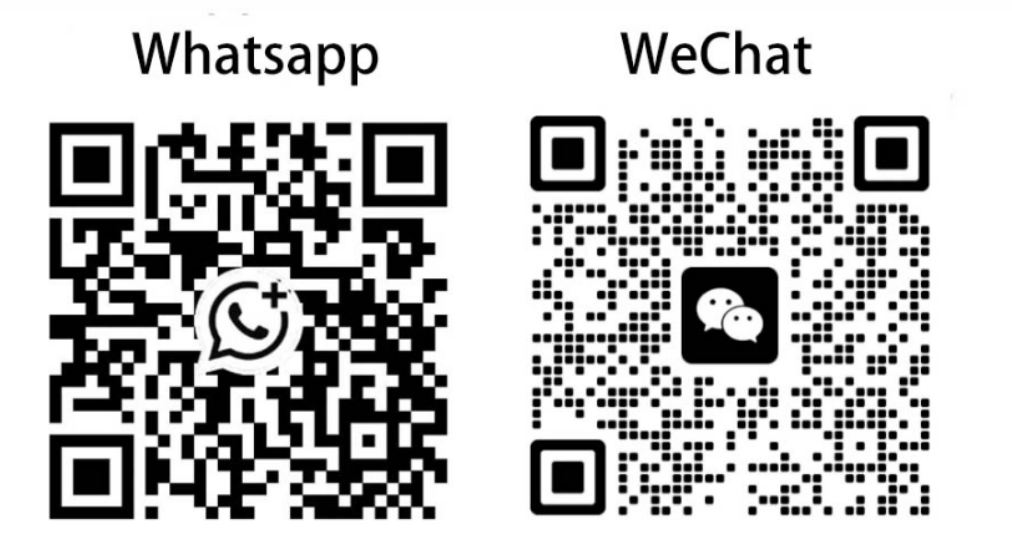 WhatsApp and WeChat QR codes — scan to contact CP Organoclay
